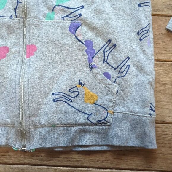 Girls Cat & Jack light grey zip front hooded sweatshirt size XL 14/16 - Picture 2 of 5